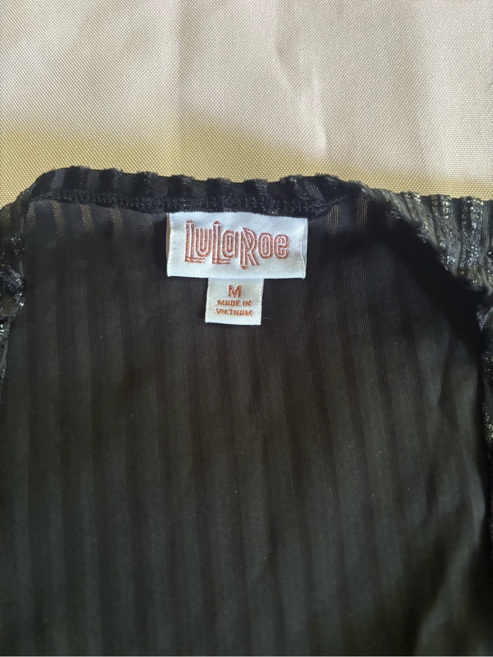 LuLaRoe Black Metallic Luxe Joy Vest - Picture 2 of 3